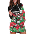 Custom Rabbitohs Hoodie Dress Rabbit Mascot With Aboriginal Indigenous