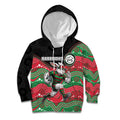 Custom Rabbitohs Kid Hoodie Rabbit Mascot With Aboriginal Indigenous