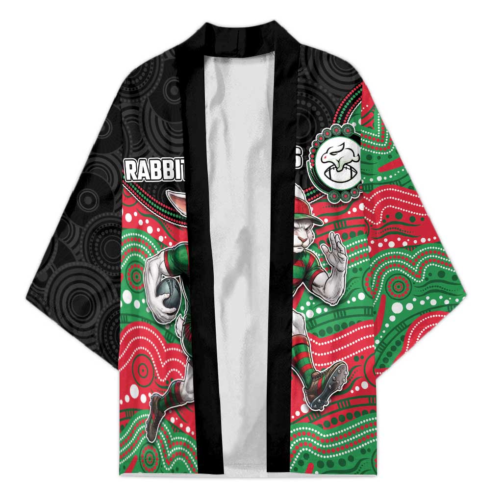 Custom Rabbitohs Kimono Rabbit Mascot With Aboriginal Indigenous