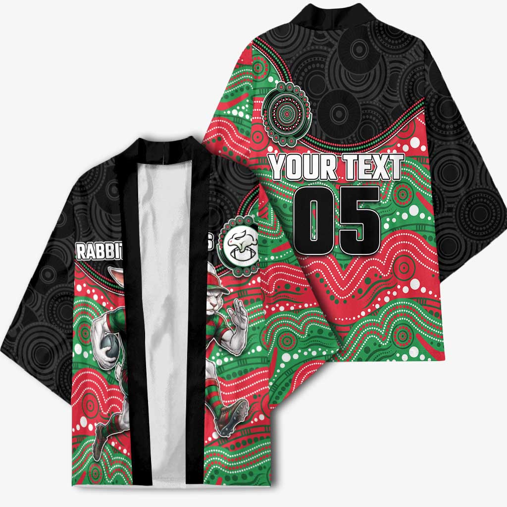 Custom Rabbitohs Kimono Rabbit Mascot With Aboriginal Indigenous