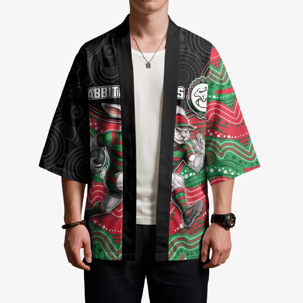 Custom Rabbitohs Kimono Rabbit Mascot With Aboriginal Indigenous