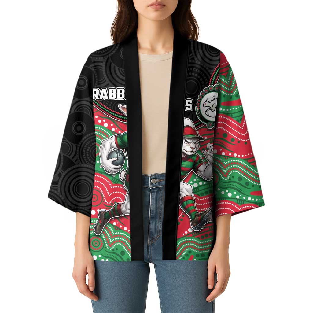 Custom Rabbitohs Kimono Rabbit Mascot With Aboriginal Indigenous
