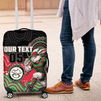 Custom Rabbitohs Luggage Cover Rabbit Mascot With Aboriginal Indigenous