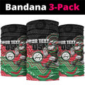 Custom Rabbitohs Neck Gaiter Rabbit Mascot With Aboriginal Indigenous