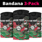 Custom Rabbitohs Neck Gaiter Rabbit Mascot With Aboriginal Indigenous