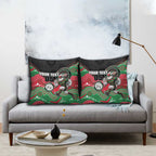 Custom Rabbitohs Pillow Cover Rabbit Mascot With Aboriginal Indigenous
