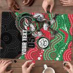 Custom Rabbitohs Puzzle Rabbit Mascot With Aboriginal Indigenous