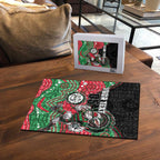 Custom Rabbitohs Puzzle Rabbit Mascot With Aboriginal Indigenous