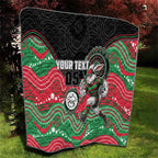 Custom Rabbitohs Quilt Rabbit Mascot With Aboriginal Indigenous