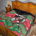 Custom Rabbitohs Quilt Rabbit Mascot With Aboriginal Indigenous