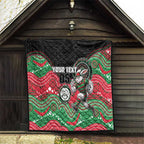 Custom Rabbitohs Quilt Rabbit Mascot With Aboriginal Indigenous