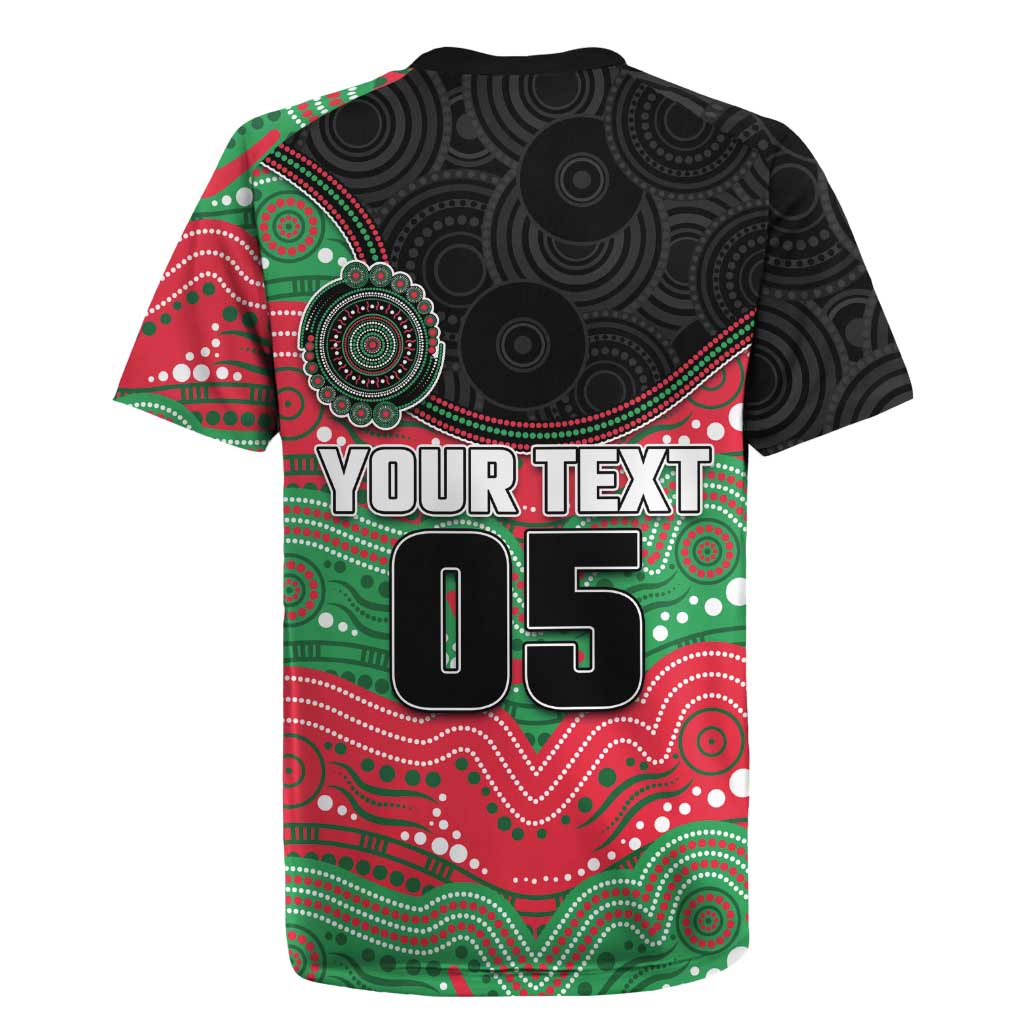 Custom Rabbitohs Rugby Jersey Rabbit Mascot With Aboriginal Indigenous