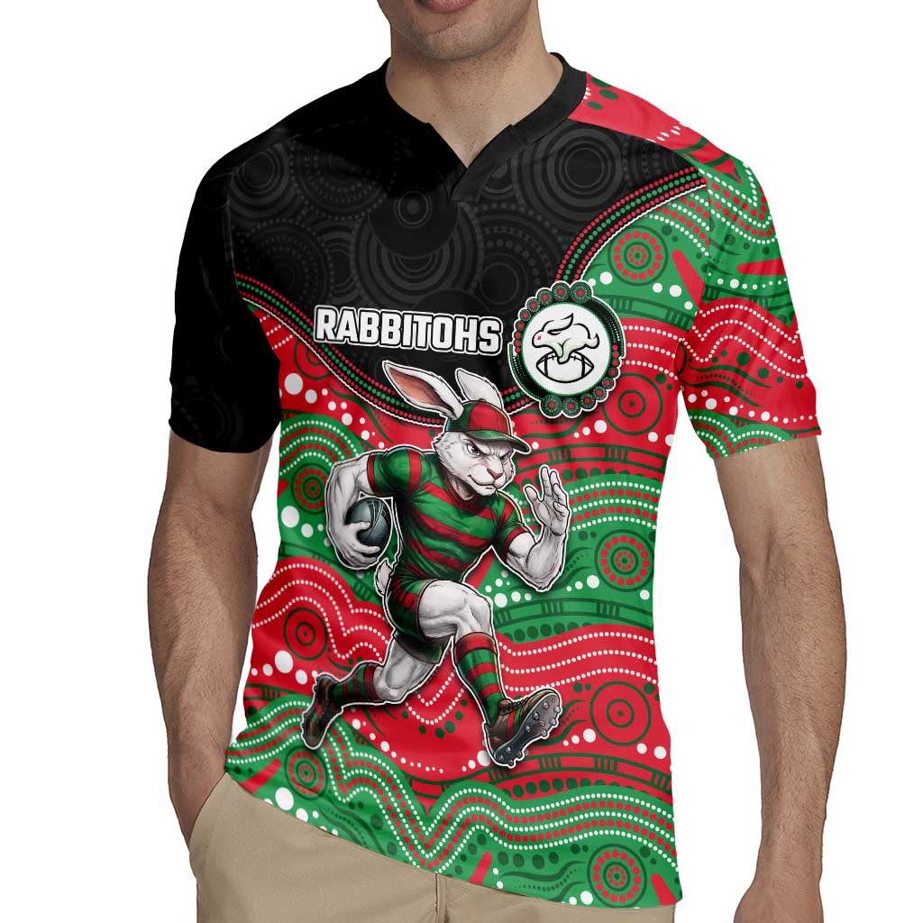 Custom Rabbitohs Rugby Jersey Rabbit Mascot With Aboriginal Indigenous