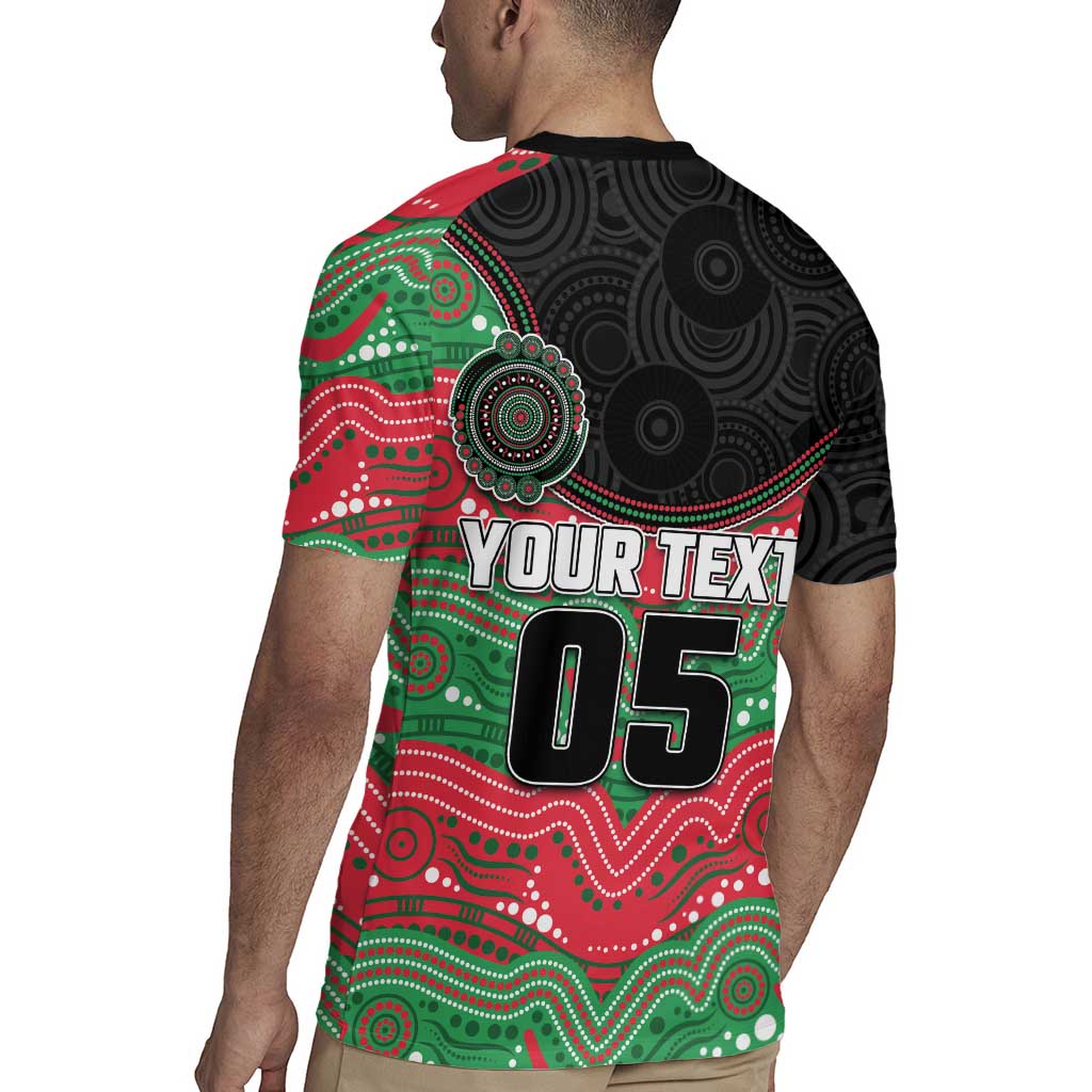 Custom Rabbitohs Rugby Jersey Rabbit Mascot With Aboriginal Indigenous