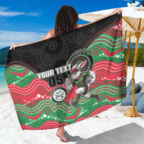 Custom Rabbitohs Sarong Rabbit Mascot With Aboriginal Indigenous