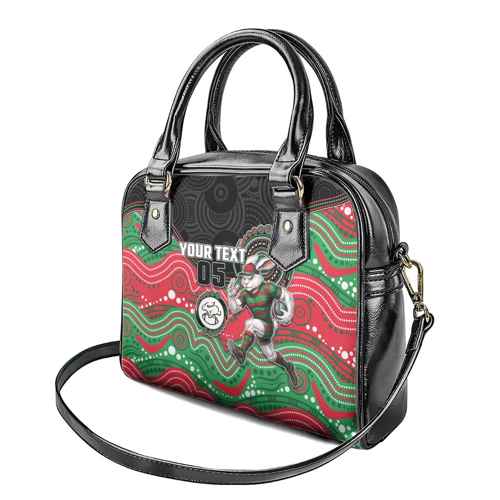 Custom Rabbitohs Shoulder Handbag Rabbit Mascot With Aboriginal Indigenous
