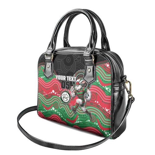 Custom Rabbitohs Shoulder Handbag Rabbit Mascot With Aboriginal Indigenous