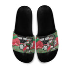 Custom Rabbitohs Slide Sandals Rabbit Mascot With Aboriginal Indigenous