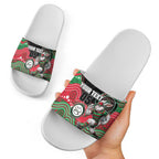 Custom Rabbitohs Slide Sandals Rabbit Mascot With Aboriginal Indigenous