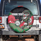 Custom Rabbitohs Spare Tire Cover Rabbit Mascot With Aboriginal Indigenous