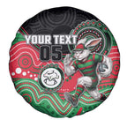 Custom Rabbitohs Spare Tire Cover Rabbit Mascot With Aboriginal Indigenous