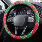 Rabbitohs Steering Wheel Cover Rabbit Mascot With Aboriginal Indigenous