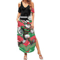 Custom Rabbitohs Summer Maxi Dress Rabbit Mascot With Aboriginal Indigenous