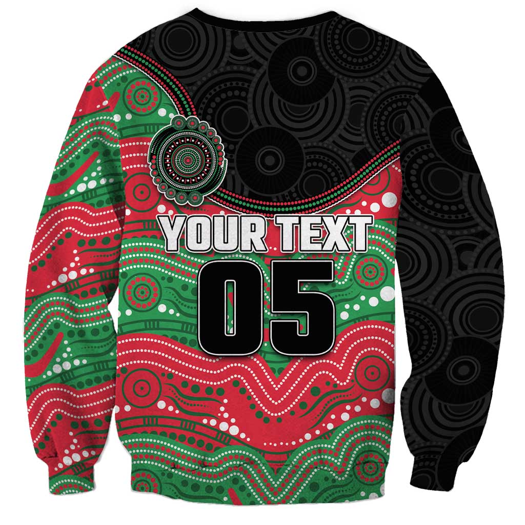 Custom Rabbitohs Sweatshirt Rabbit Mascot With Aboriginal Indigenous