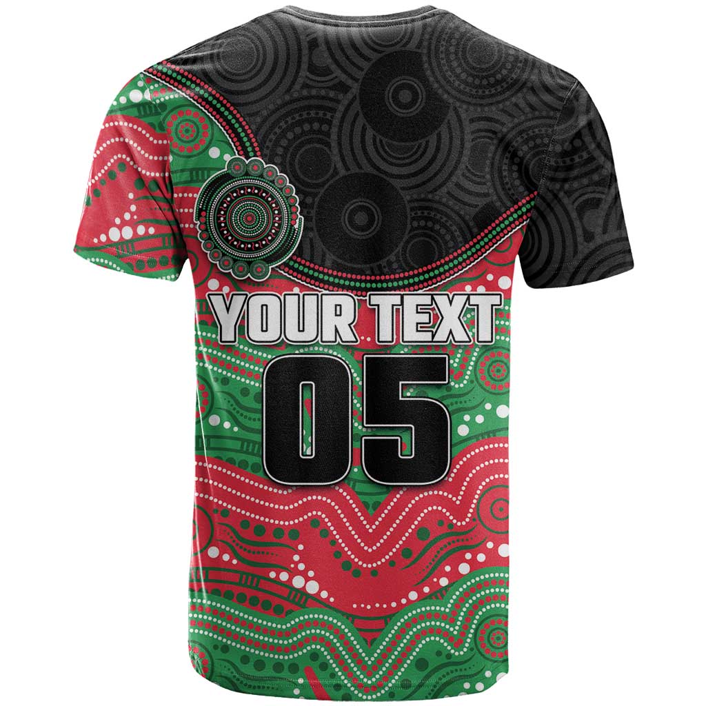 Custom Rabbitohs T Shirt Rabbit Mascot With Aboriginal Indigenous