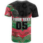 Custom Rabbitohs T Shirt Rabbit Mascot With Aboriginal Indigenous