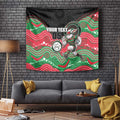 Custom Rabbitohs Tapestry Rabbit Mascot With Aboriginal Indigenous