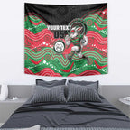 Custom Rabbitohs Tapestry Rabbit Mascot With Aboriginal Indigenous
