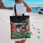 Custom Rabbitohs Tote Bag Rabbit Mascot With Aboriginal Indigenous