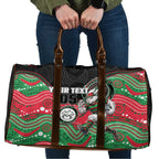 Custom Rabbitohs Travel Bag Rabbit Mascot With Aboriginal Indigenous