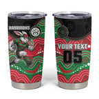 Custom Rabbitohs Tumbler Cup Rabbit Mascot With Aboriginal Indigenous