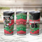 Custom Rabbitohs Tumbler Cup Rabbit Mascot With Aboriginal Indigenous