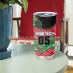 Custom Rabbitohs Tumbler Cup Rabbit Mascot With Aboriginal Indigenous