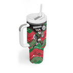 Custom Rabbitohs Tumbler With Handle Rabbit Mascot With Aboriginal Indigenous