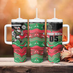 Custom Rabbitohs Tumbler With Handle Rabbit Mascot With Aboriginal Indigenous