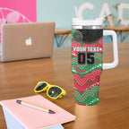 Custom Rabbitohs Tumbler With Handle Rabbit Mascot With Aboriginal Indigenous