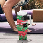 Custom Rabbitohs Tumbler With Handle Rabbit Mascot With Aboriginal Indigenous
