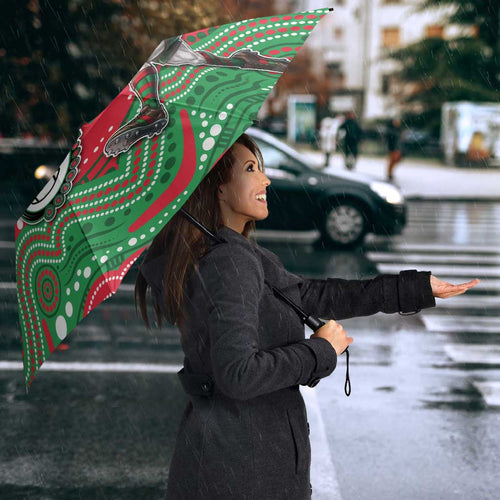 Custom Rabbitohs Umbrella Rabbit Mascot With Aboriginal Indigenous
