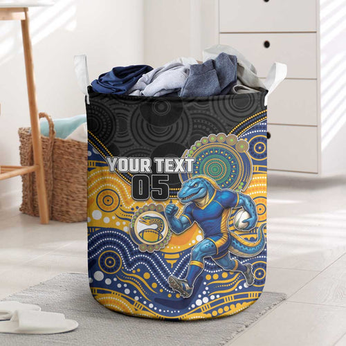 Custom Eels Laundry Basket Eel Mascot With Aboriginal Indigenous