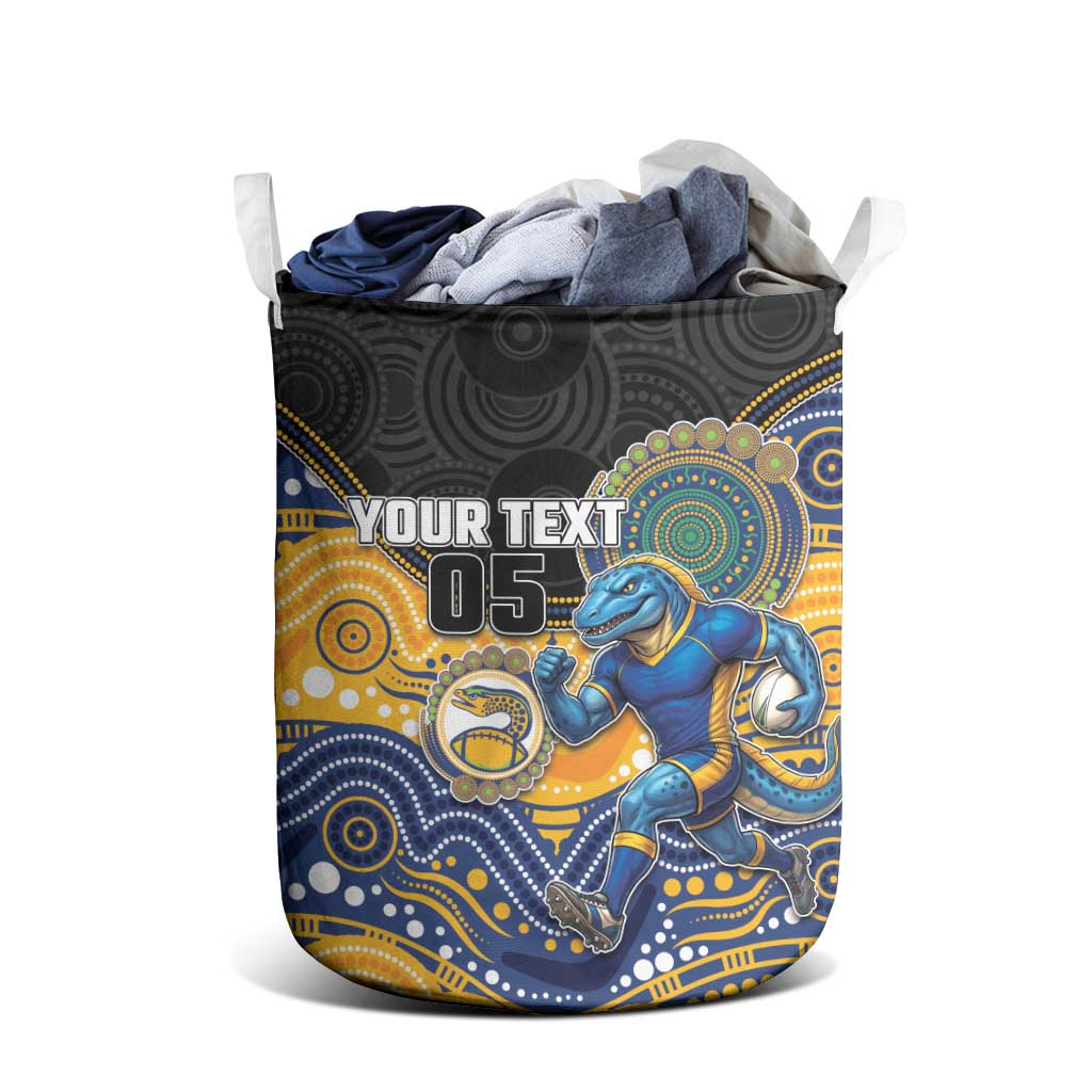 Custom Eels Laundry Basket Eel Mascot With Aboriginal Indigenous
