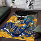 Custom Eels Area Rug Eel Mascot With Aboriginal Indigenous