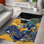 Custom Eels Area Rug Eel Mascot With Aboriginal Indigenous