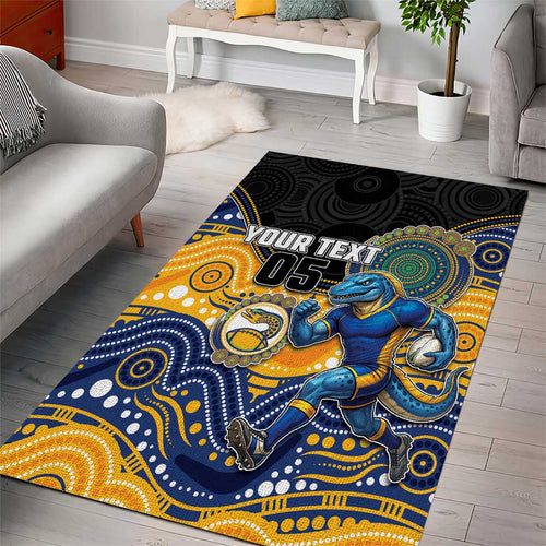 Custom Eels Area Rug Eel Mascot With Aboriginal Indigenous