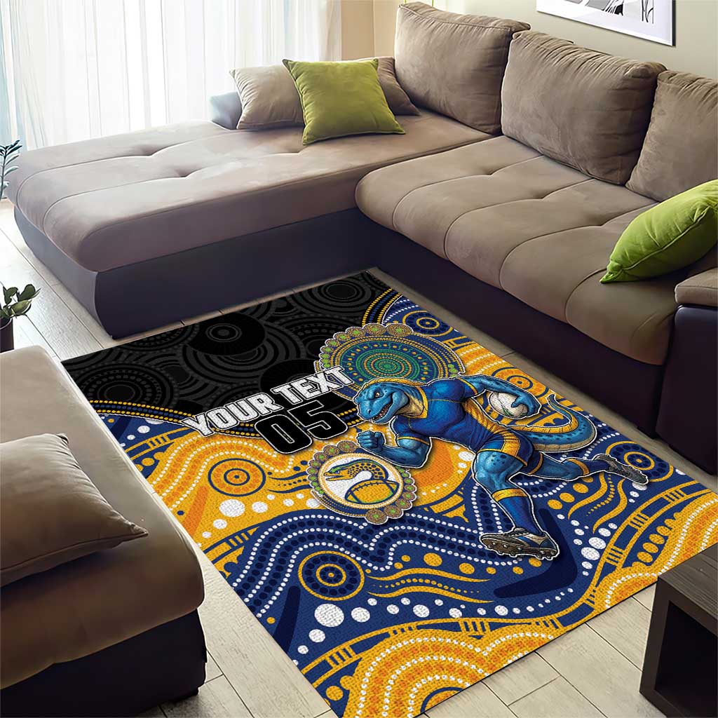 Custom Eels Area Rug Eel Mascot With Aboriginal Indigenous