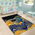 Custom Eels Area Rug Eel Mascot With Aboriginal Indigenous