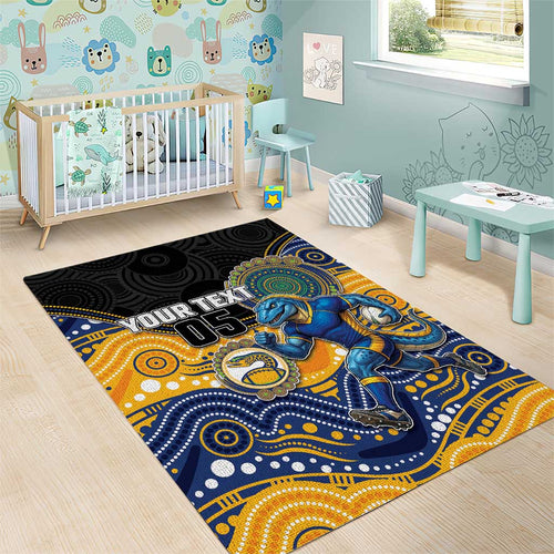 Custom Eels Area Rug Eel Mascot With Aboriginal Indigenous